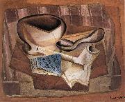 Juan Gris Bottle book and soup spoon oil painting picture wholesale